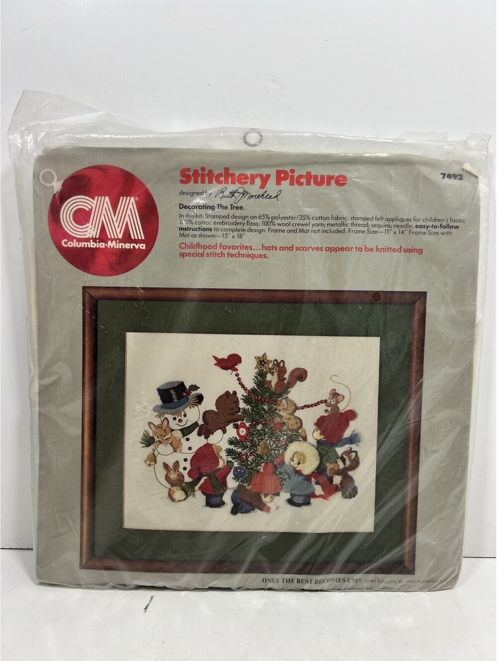 Vtg Columbia Minerva Stitcher Picture Decorating The Tree Ruth Morehead New